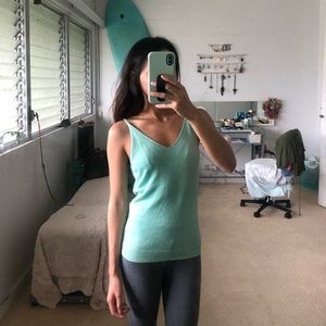 Sparkly mint green tank top